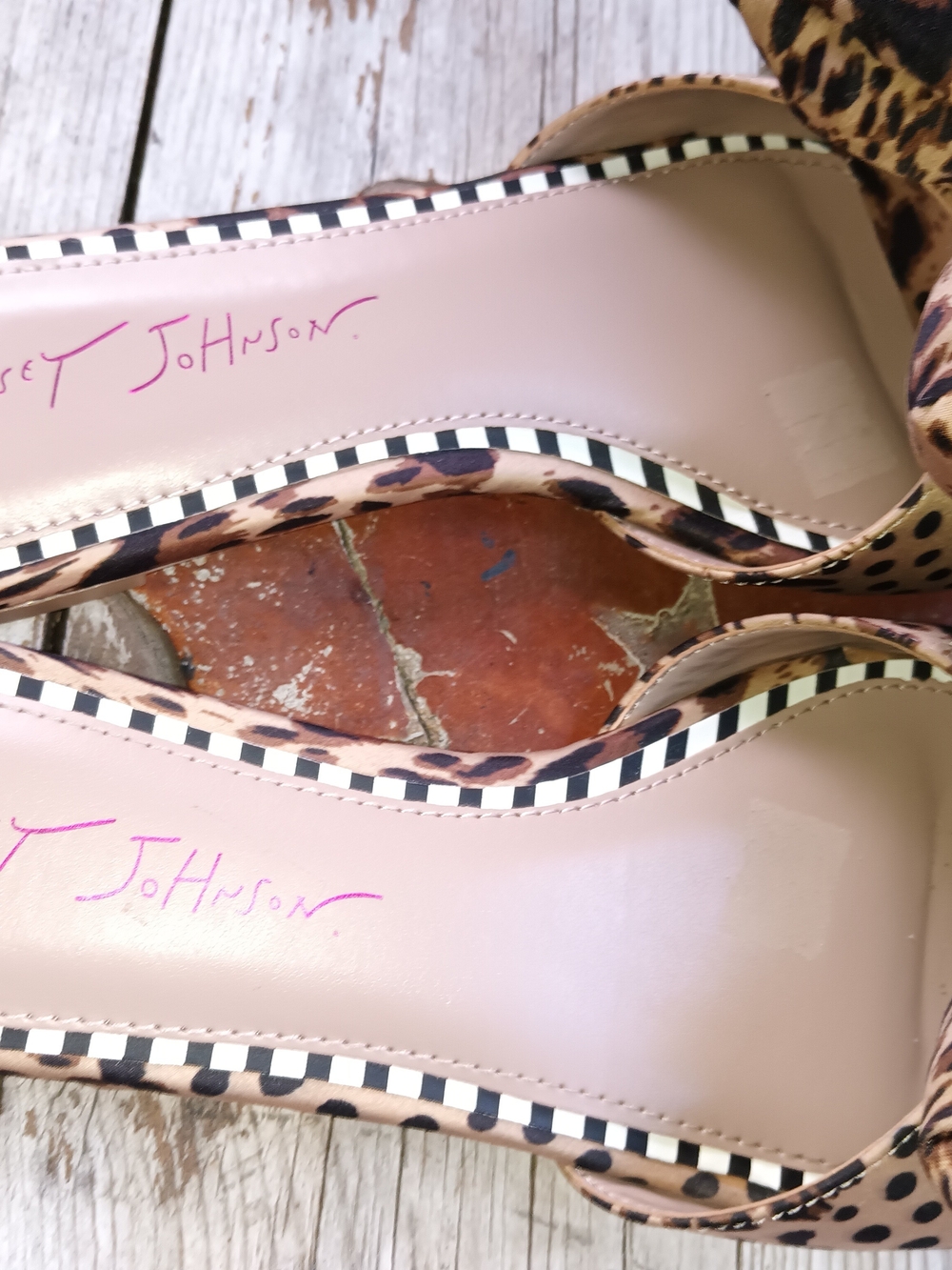 Betsey Johnson Leopard & Polka Dot Slide Sandals in Beige - Picture 5 of 6